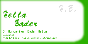 hella bader business card